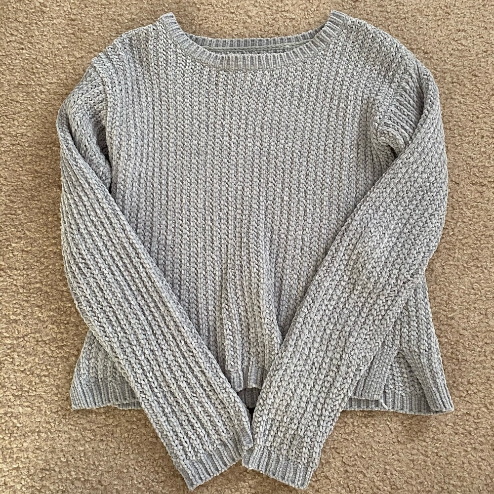 Aeropostale Grey Velvet Sweater